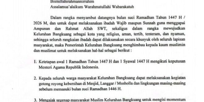 Tak Ada Toleransi Gangguan Ibadah, Lurah Bangkuang Tegaskan Aturan Ketat Ramadan