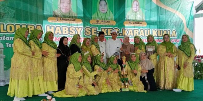 Grup Habsyi Muslimat NU Bangkuang Juara Lomba Habsyi se-Karau Kuala Sambut Ramadan