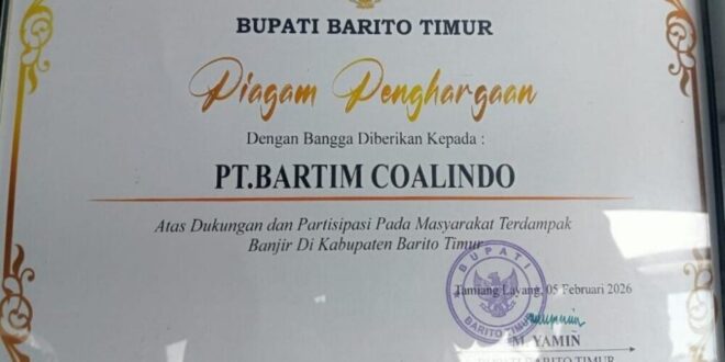 Di Tengah Dugaan Pencemaran, PT Bartim Coalindo Diguyur Penghargaan, Warga Kecewa