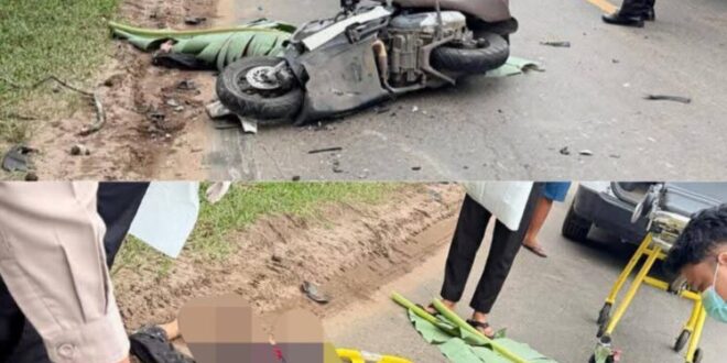 Jarak Terlalu Dekat, Pemotor Tabrak Truk Saat Mendahului di Km 14 Mahir Mahar