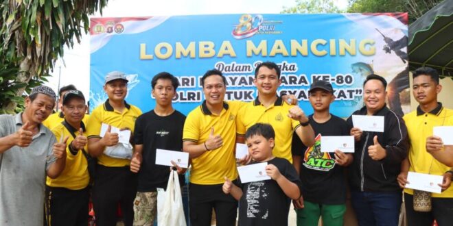 Ratusan Peserta Ramaikan Lomba Mancing Hari Bhayangkara ke-80 Polres Bartim